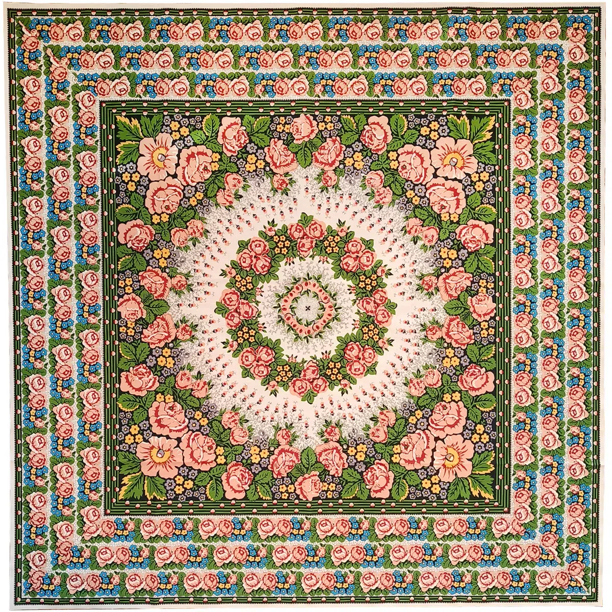 blomstranderoscirkel Ett halskläde från Ovansjö, original hos Ovansjö Hembygdsförening